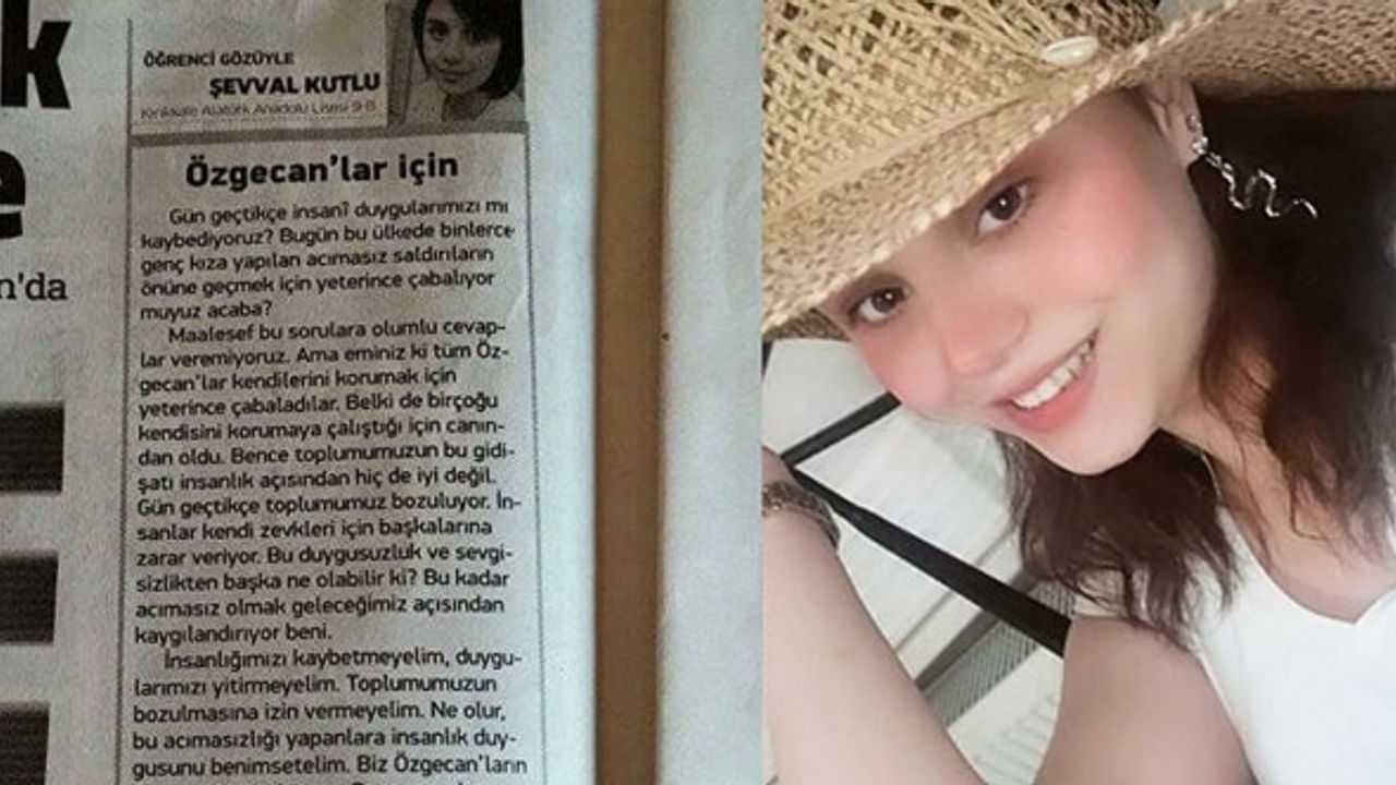 3. kattan "düşerek" ölen Şevval, 'Özgecanlar ölmesin' diye yazı yazmış