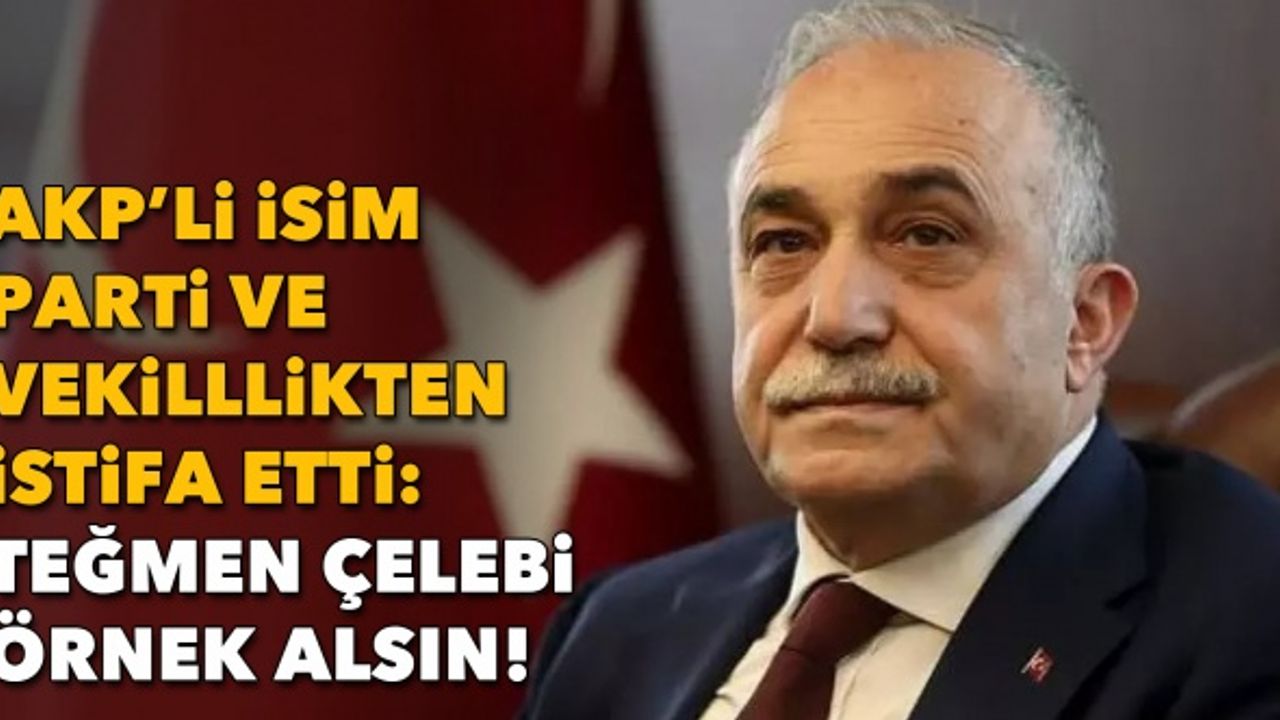 AKP'li isim parti ve vekillikten istifa etti: Teğmen Çelebi örnek alsın!