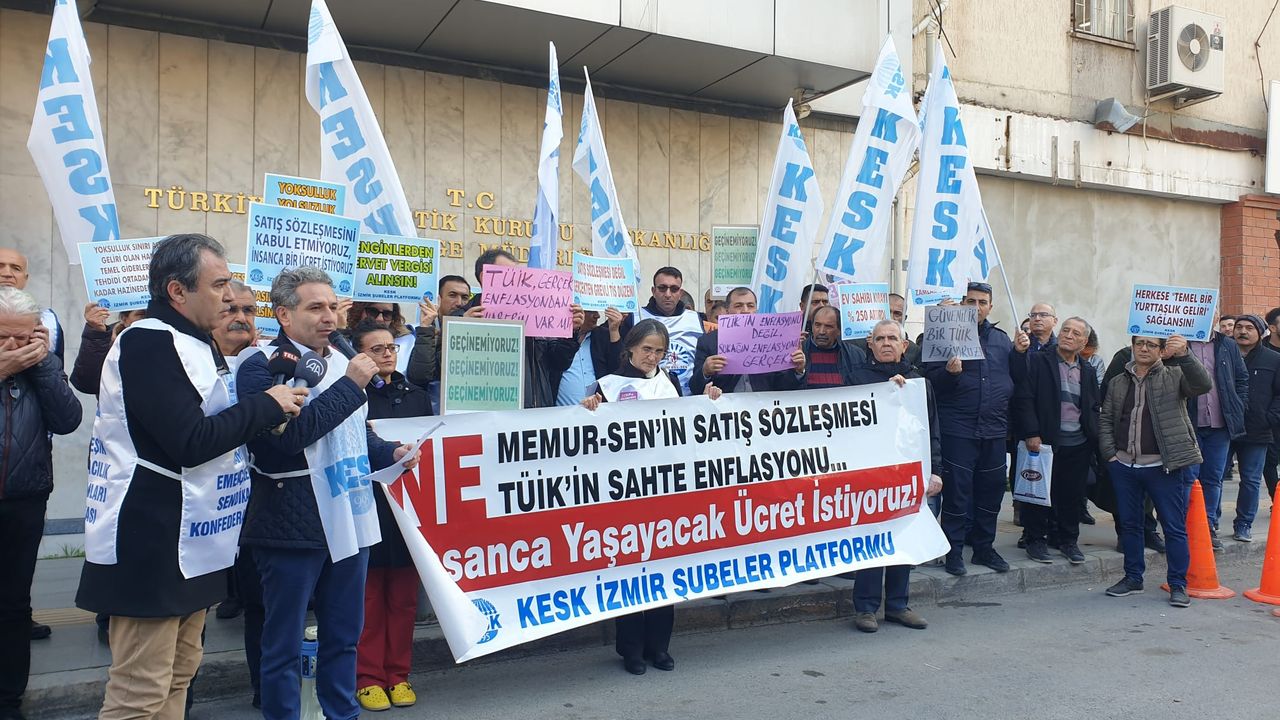 KESK İzmir'den TÜİK önünde eylem