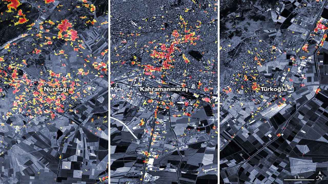 NASA, depremle ilgili uydu fotoğraflarını yayınladı