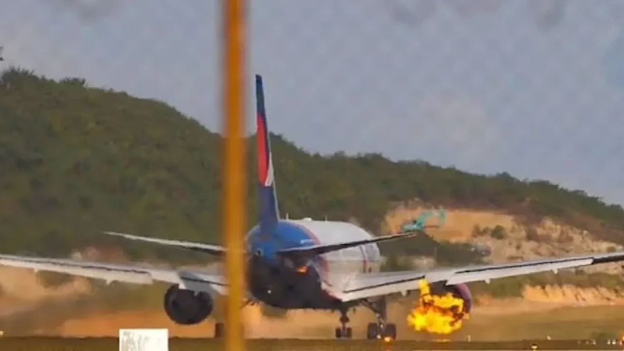 Yolcu uçağının motoru patladı: Kalkışta panik