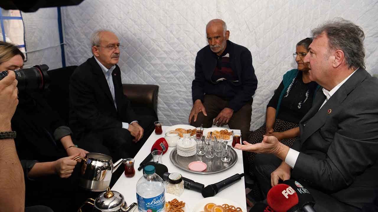 Kılıçdaroğlu depremzedelerle çay içti: Tüm başkanlarımızla sahadayız!