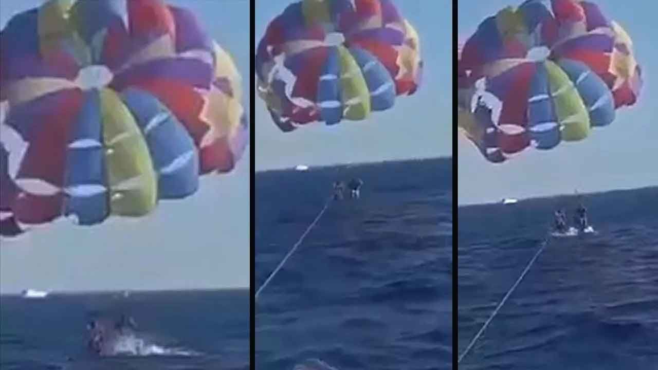 Denizde korkunç kaza: Paraşütle uçarken köpek balığı saldırdı!