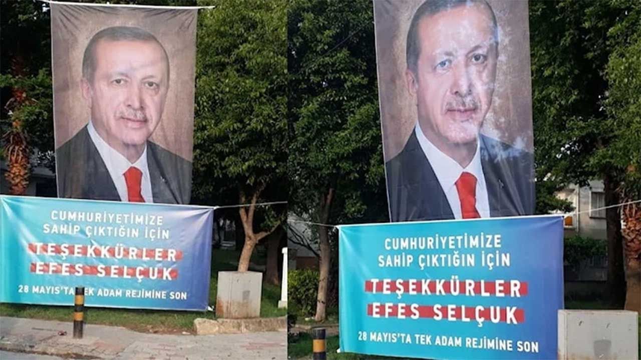 İzmir'de gülümseten görüntü! AKP ve CHP'nin afişleri üst üste gelirse...