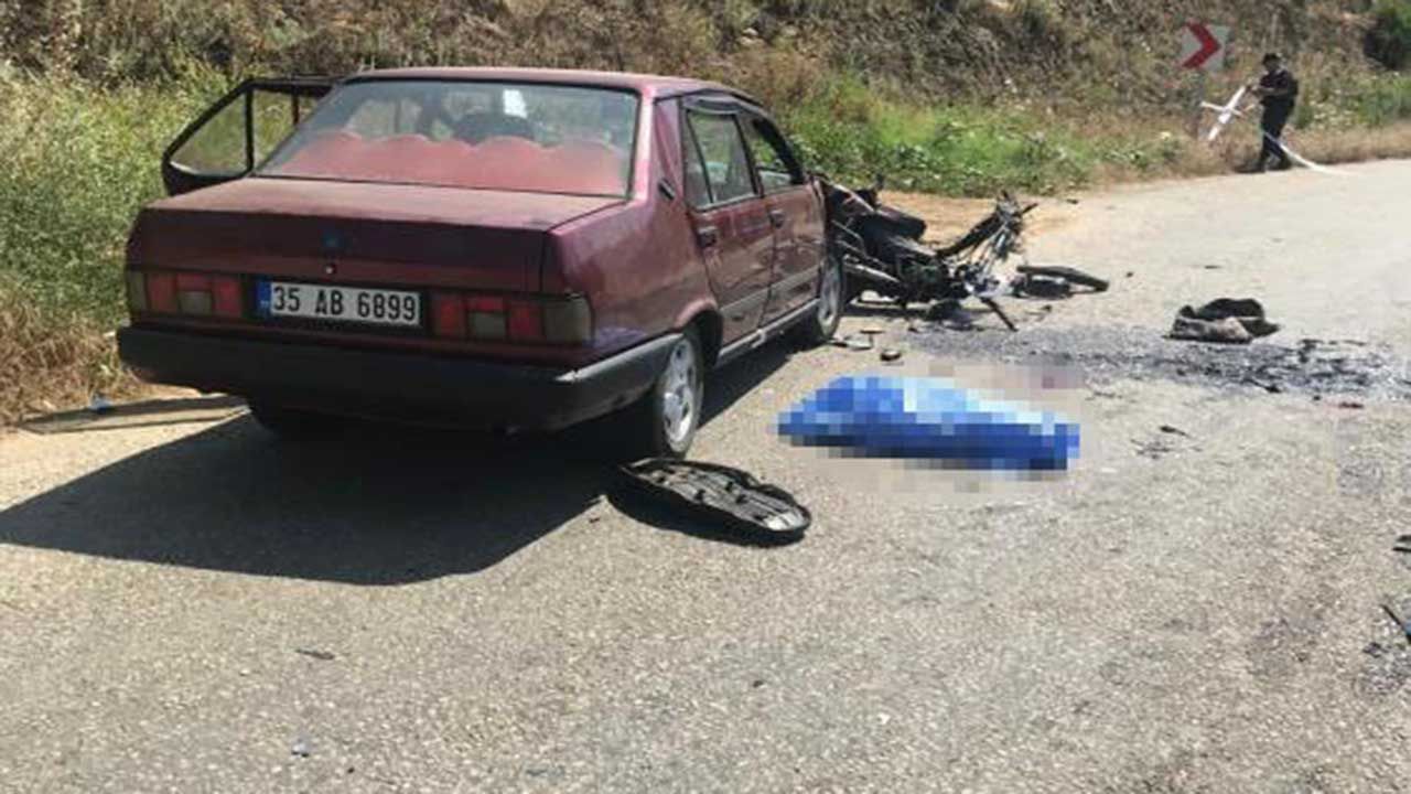 İzmir'de kaza! Otomobille çarpışan motosikletin sürücüsü öldü!