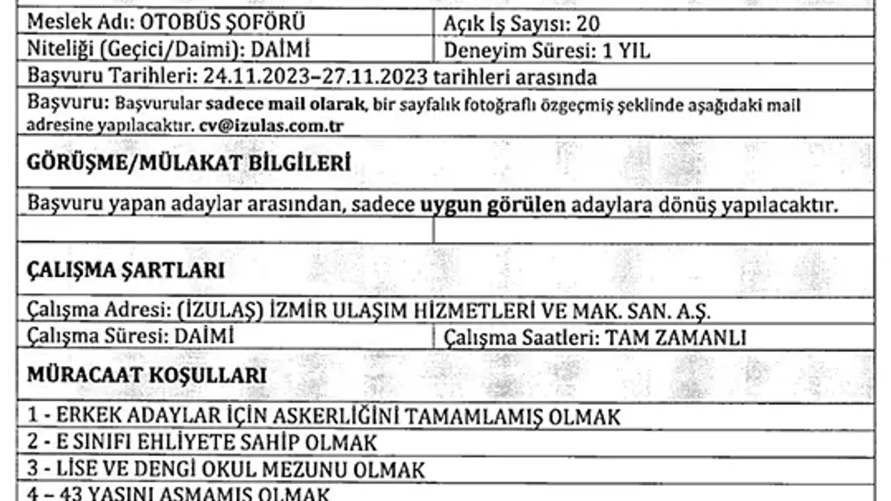 30 yaşını aşmamış İzmirliler dikkat: Bir belediye memur alacak