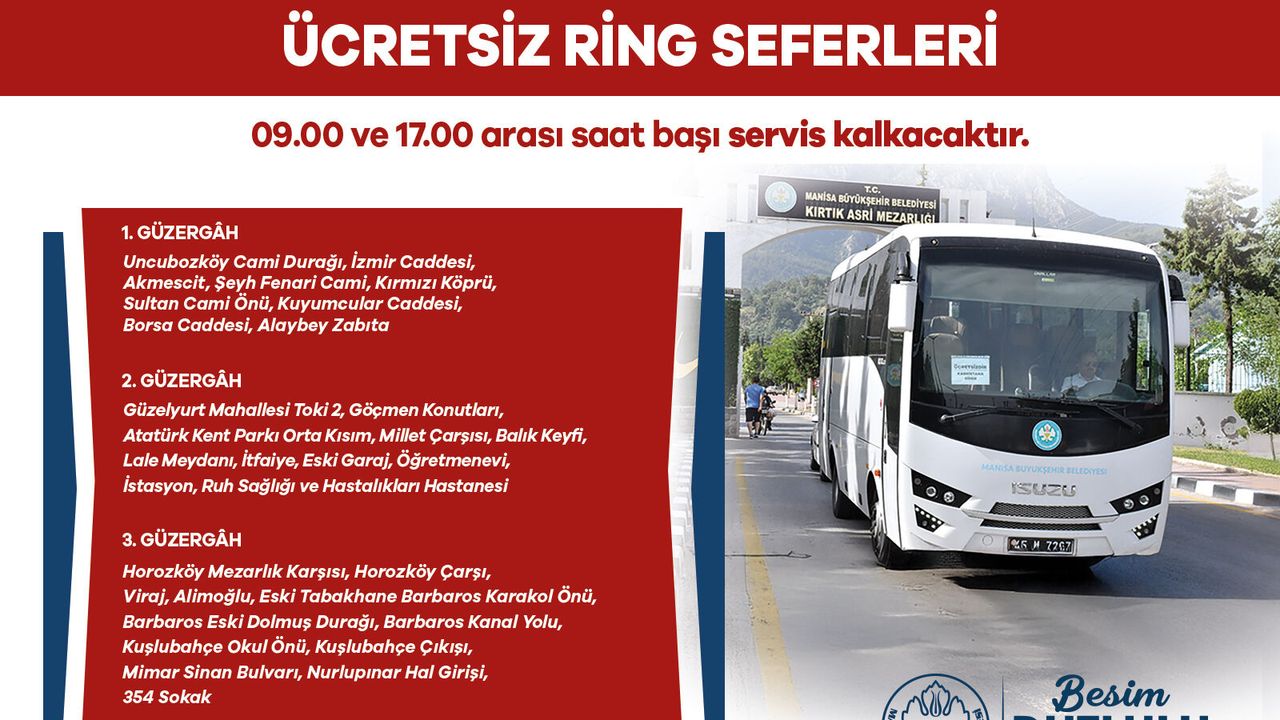 Manisa Büyükşehir Belediyesi bayramda mezarlıklara ücretsiz ulaştıracak