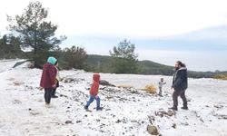 Turizm cenneti Datça'da kar sürprizi!