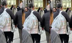 Tahtakale'de çuval dolusu para ile görüntülendi | Sosyal medyada gündem oldu