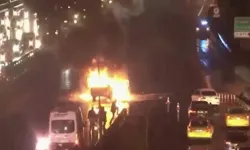 15 Temmuz Şehitler Köprüsü’nde panik: Bir araç alev alev yandı
