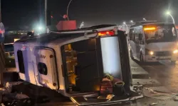 Tekirdağ'da yolcu minibüsü yan yattı: 13 kişi yaralandı