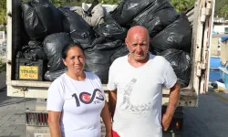 27 yıldır Marmaris'i temizliyorlar: Marmaris'in çöp avcıları 150 torba atık topladı