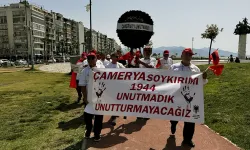 Çamerya Katliamı'nın 80. yılında İzmir'de Yunanistan Konsolosluğu önüne siyah çelenk bırakıldı