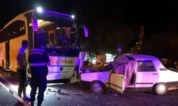 Denizli'de yolcu otobüsü otomobile çarptı: 1 ölü