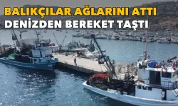 İzmir'de balıkçılar ağlarını attı, denizden bereket taştı