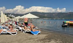 Yaz tatili bitti, Marmaris'te plajlar turistlere kaldı