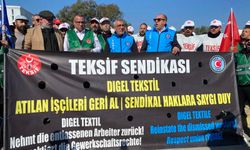 İzmir'de Digel işçileri eylemde | Türkçe söyledik anlamadın: Respektiert die Gewerkschaftsrechte!