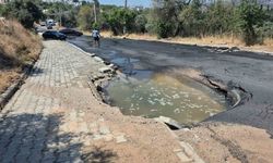 Bodrum’da ana isale hattı patladı: Yol çöktü, trafiğe kapatıldı