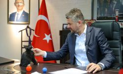 Başkan Duman kedisi Üzüm ile olan fotoğrafını paylaştı, sahiplenme çağrısı yaptı