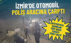 İzmir’de otomobil polis aracına çarptı: Kafeteryaya savrulan ekip aracı faciayı teğet geçti