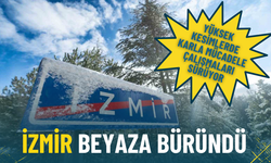 İzmir beyaza büründü: Yüksek kesimlerde karla mücadele çalışmaları sürüyor