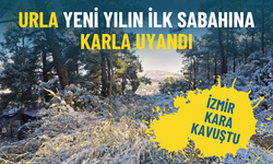 İzmir kara kavuştu: Urla yeni yılın ilk sabahına karla uyandı