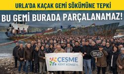 Urla’da kaçak gemi sökümüne tepki: Bu gemi burada parçalanamaz!