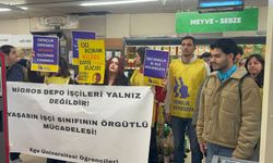 Ege Üniversitesi öğrencilerinden işçilere destek: Migros'u boykot et, suça ortak olma!