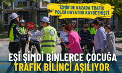 İzmir’de kazada trafik polisi hayatını kaybetmişti: Eşi şimdi binlerce çocuğa trafik bilinci aşılıyor