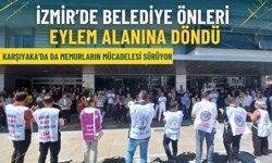 İzmir’de belediye önleri eylem alanına döndü: Karşıyaka’da da memurların mücadelesi sürüyor