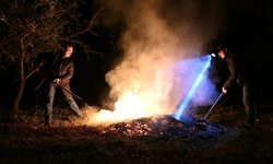 Manisa'da çiftçilerin zirai don mesaisi