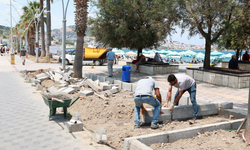 Yenifoça'da sahil düzenleme ve peyzaj çalışmaları başladı