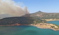 Foça’da orman yangını: 2 uçak 5 helikopterle müdahale sürüyor