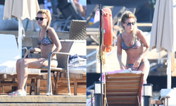Leopar desenli bikinisi olay oldu... Gülben Ergen Bodrum'da tatil keyfini yaşadı