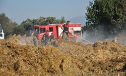 Ödemiş'te saman balyaları küle döndü
