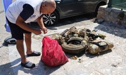 Bodrum’da deniz temizliği... 8 kişi 75 kilo atık çıkardı