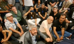 Er gaziler ve şehit yakınları komisyon salonu önünde eylem yaptı