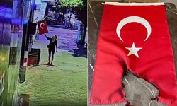 Gece vakti 'bayrak' provokasyonu! Ateşe verip uzaklaştı