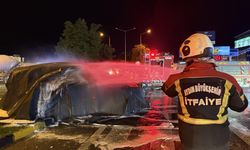 Aydın'da kaza sonrası yanan elektrikli otomobildeki sürücü yaralandı