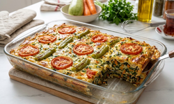 Yufka kullanmanıza gerek yok... Fırında sebzeli börek tarifi