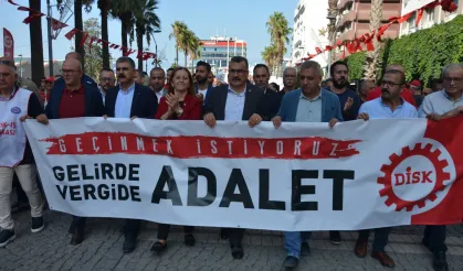DİSK’ten İzmir’de kıdem ve vergi mitingi | Çerkezoğlu’dan vekillere çağrı
