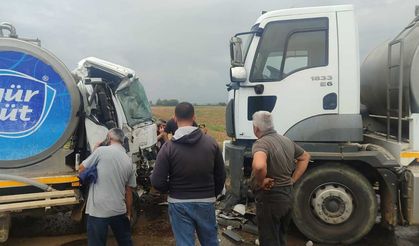 Ödemiş’te trafik kazası: Süt kamyonları çarpıştı