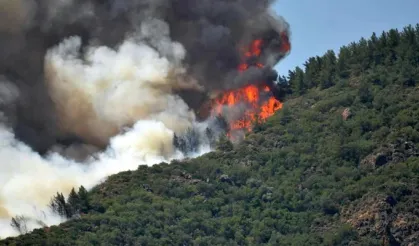 Muğla’da alevlerle mücadelede ikinci gün:  7 uçak 16 helikopterle müdahale sürüyor!