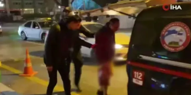'Yarı çıplak' gezen yurttaş gözaltına alındı