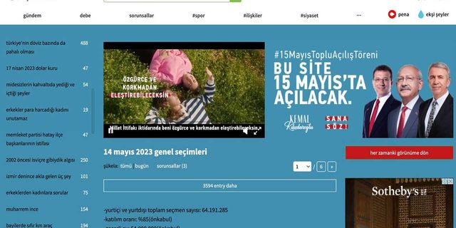 Kılıçdaroğlu Ekşi Sözlük'e reklam verdi: Bu site 15 Mayıs'ta açılacak