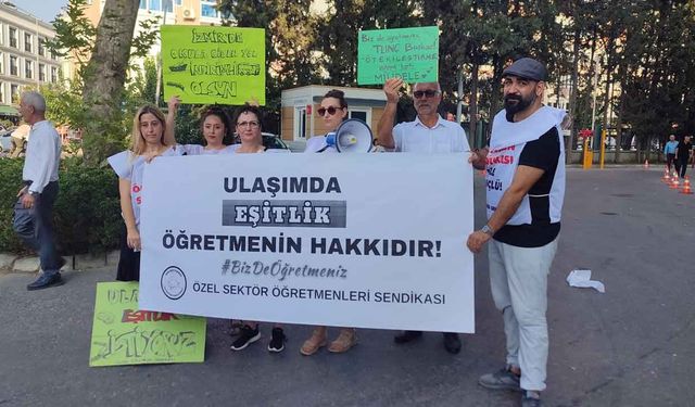 İzmir'de özel sektör öğretmenlerinden eylem: İndirimli ulaşım kartı istiyoruz