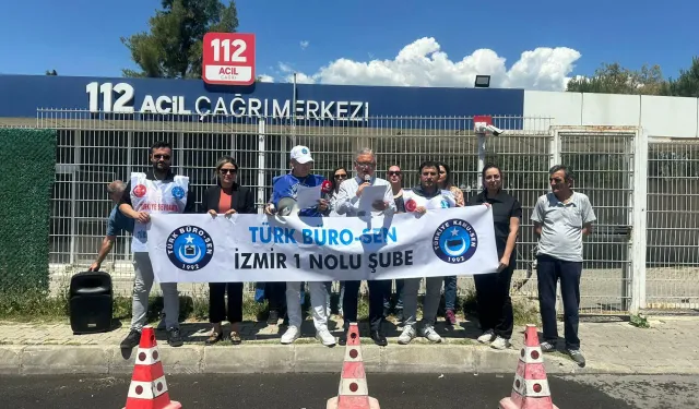112 Acil Çağrı Merkezi çalışanları İzmir'de ses yükseltti: Personelin özlük ve sosyal hakları iyileştirilmeli