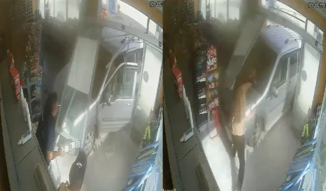 Yok böyle öfke: Husumetlisini görünce araçla çarpıp markete girdi