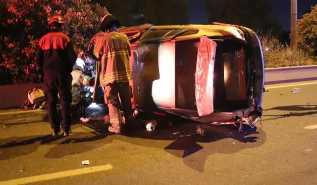 İzmir'de otomobil takla attı: Sürücü ağır yaralı