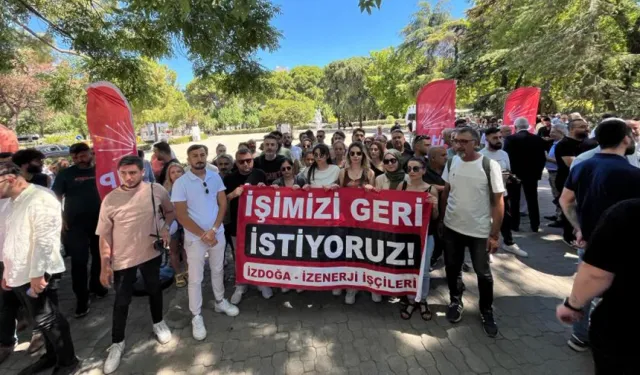 İZENERJİ ve İZDOĞA işçileri CHP'nin bayramlaşma etkinliğini protesto etti: İşimizi geri istiyoruz